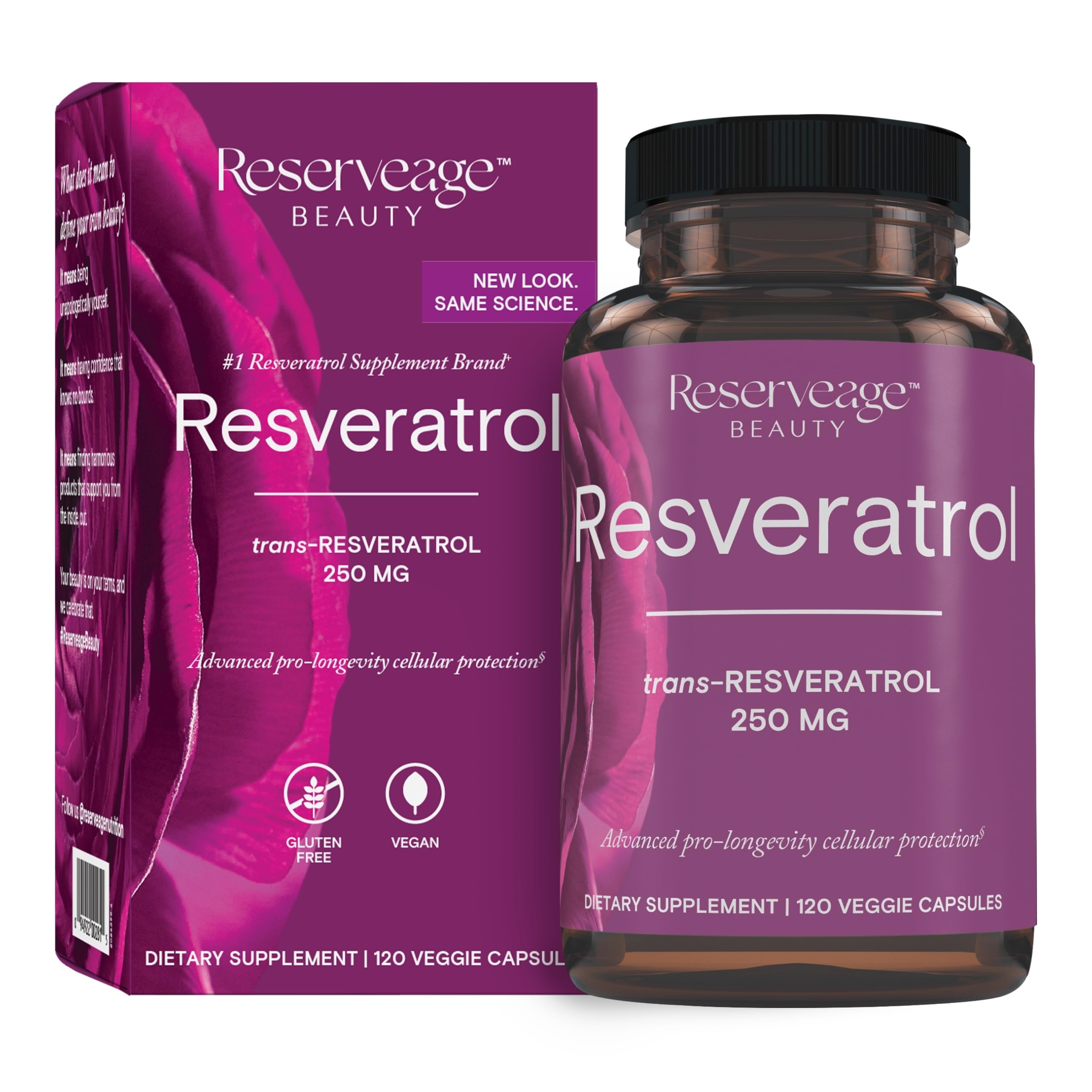 ReserveAge Nutrition Resveratrol: Active Trans-Resveratrol 250mg, 120 Veggie Capsules