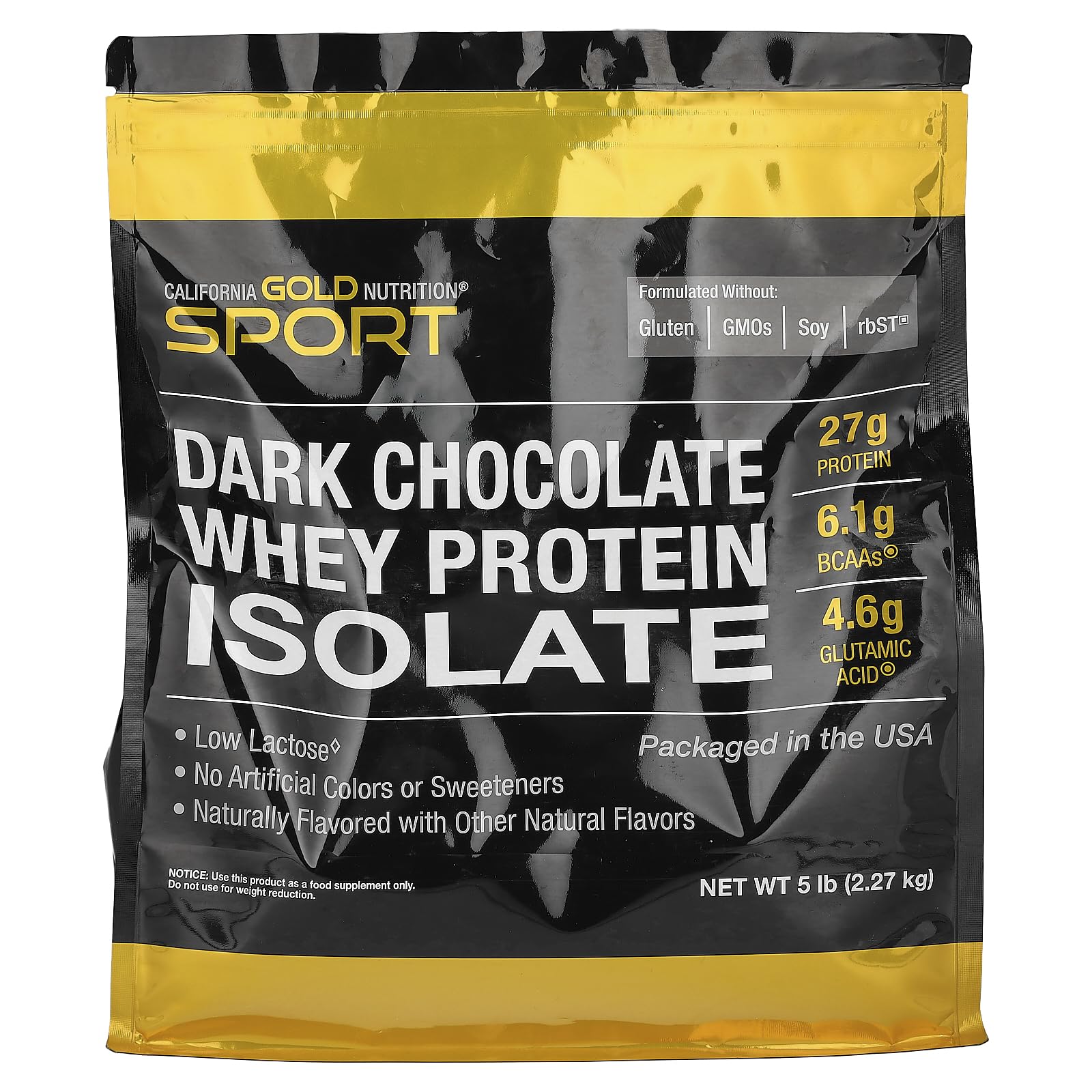 California Gold Nutrition Sport Whey Protein Isolate - Dark Chocolate, 5 lb