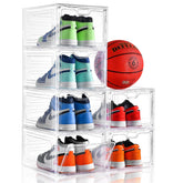 Aliscatre 6 Pack Clear Plastic Shoe Storage Boxes with Lids - Stackable Organizer for Closet Sneaker Display