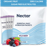 Nectar Hydration Packets - Organic Electrolyte Powder - Sugar-Free & Calorie-Free - Berry Flavor (30 Pack)