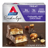Atkins Endulge Caramel Nut Chew Bar - Low Sugar, High Protein Snack - 5 Bars (1.2 oz Each)