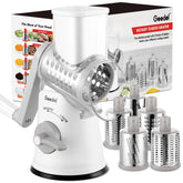 Geedel 5-in-1 Rotary Cheese Grater & Vegetable Shredder with Suction Base