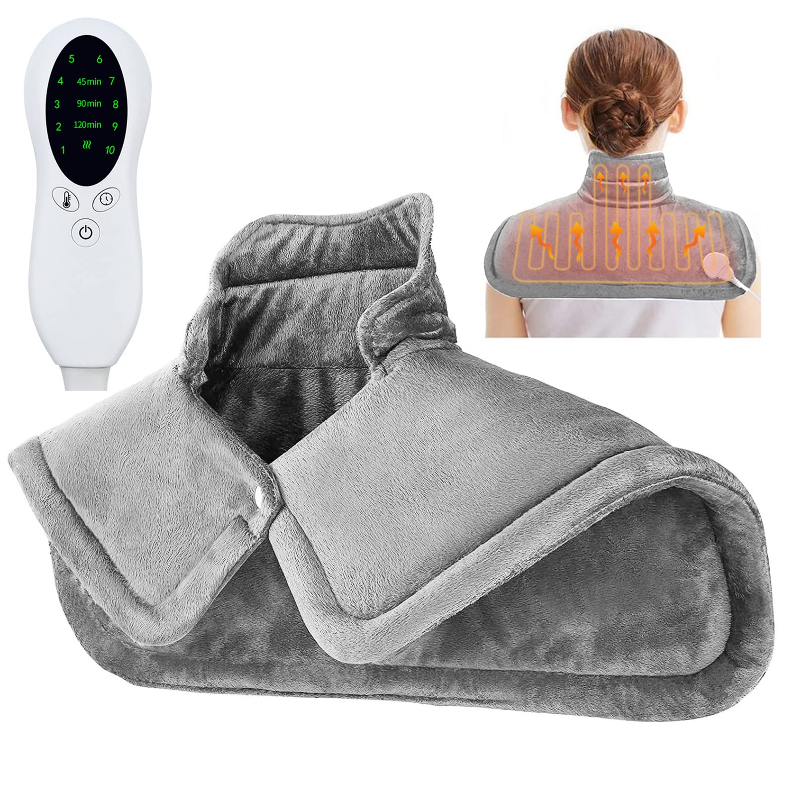 Large Electric Fast Heating Pad for Neck & Shoulders (16x24in)