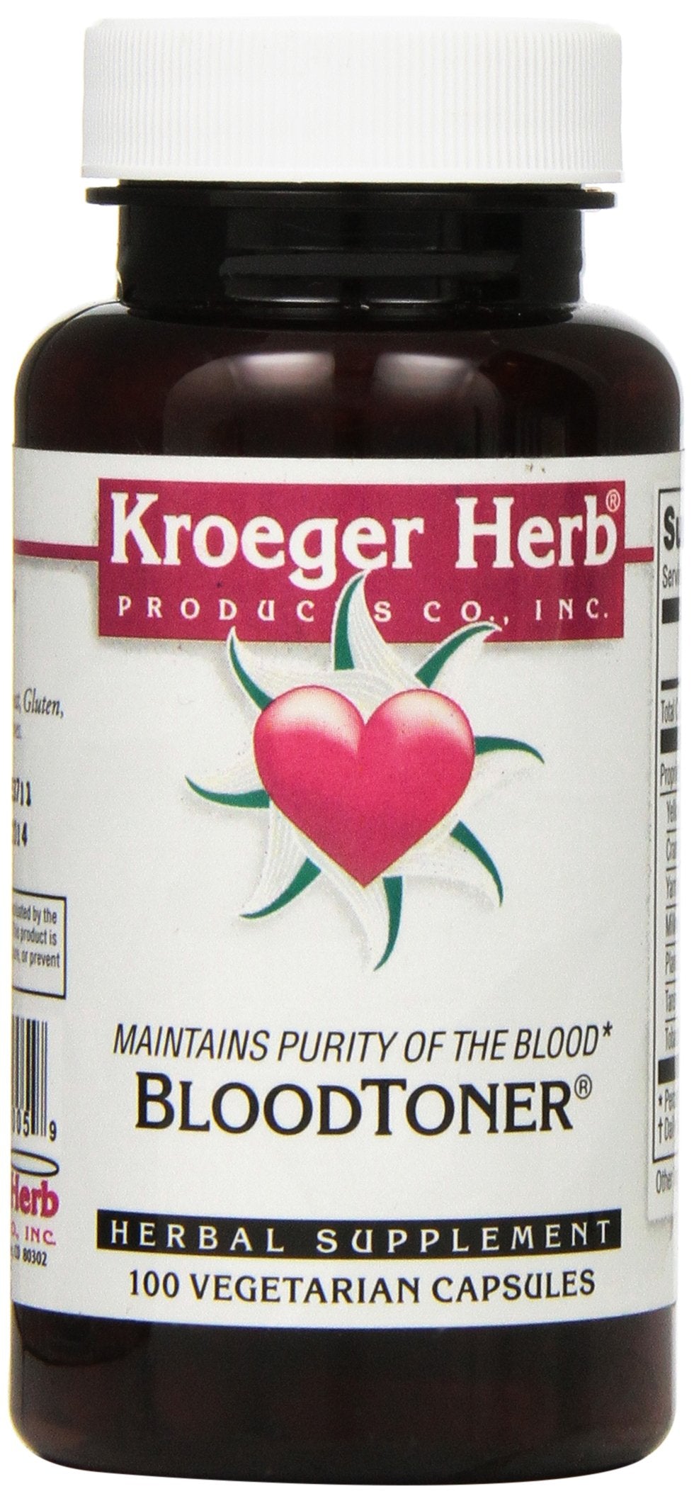 Kroeger Herb Capsules for Blood Toner | Vegetarian Supplement | 100 Count