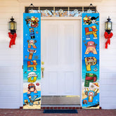 2-Piece H Cartoon Birthday Porch Sign & Door Hanging Banner - Party Decorations