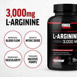 Force Factor L-Arginine Supplement, 3000mg, Nitric Oxide, 150 Capsules