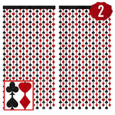 xo, Fetti Red & Black Casino Curtain Set - Poker Theme Party Backdrop for Photo Booths