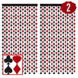 xo, Fetti Red & Black Casino Curtain Set - Poker Theme Party Backdrop for Photo Booths