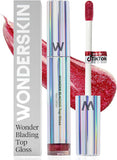 Wonderskin WONDER BLADING Top Gloss - Red Glitter Lip Gloss, Hydrating and High Shine Finish Lip Makeup (Red Glitter)