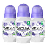 CRYSTAL Aluminum-Free Mineral Deodorant Roll-On - Lavender & White Tea - 2.25 fl oz (Pack of 3)