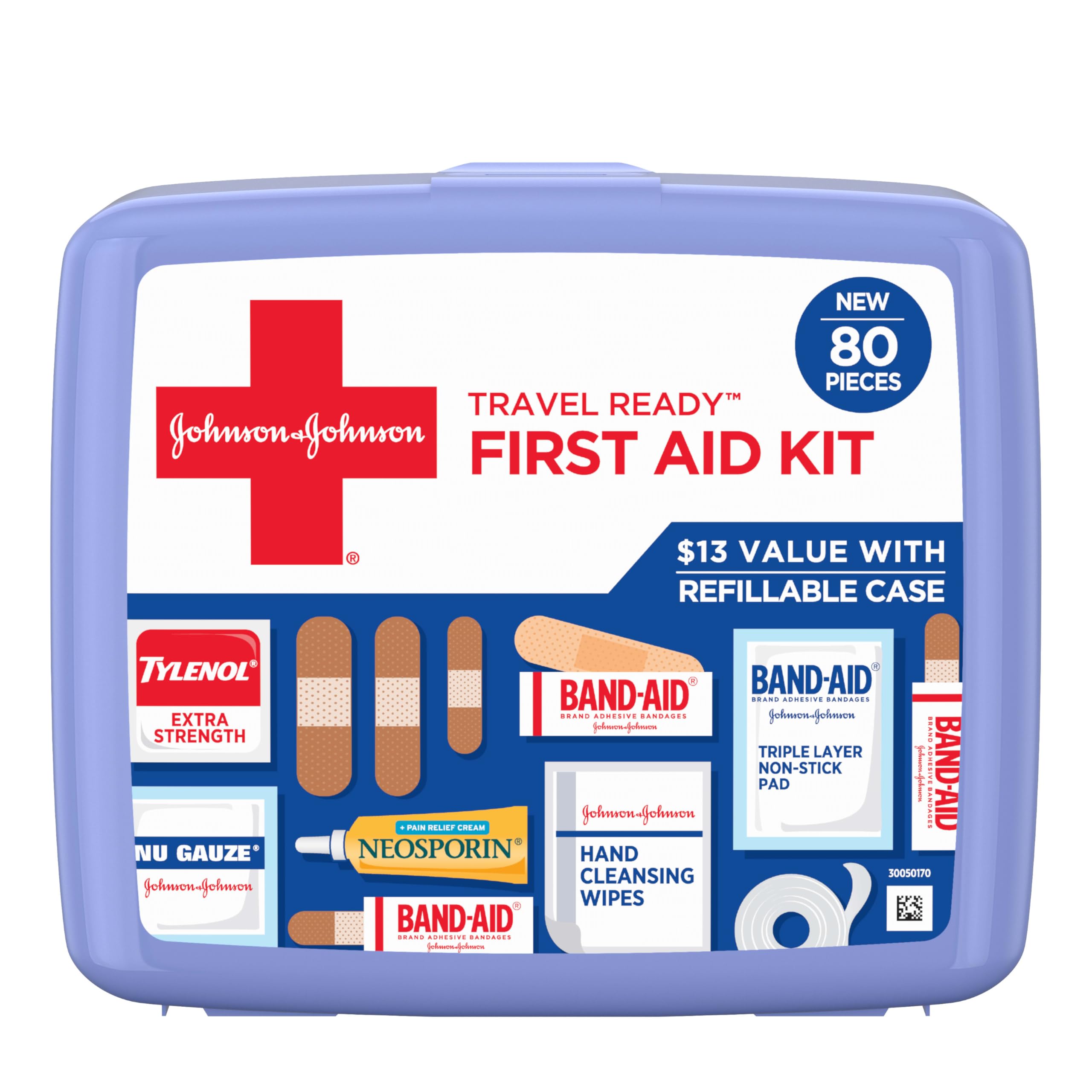 Band-Aid Johnson & Johnson Travel First Aid Kit - 80 Piece Emergency Kit