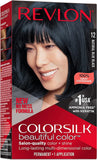 Revlon ColorSilk with Bond Repair Complex, Permanent Hair Color, 100% Gray Coverage, Ammonia Free Hair Dye, Vegan Keratin, 12 Natural Blue BlacK