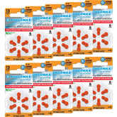 Powermax Size 13 Hearing Aid Batteries (Orange Tab) - 64 Count
