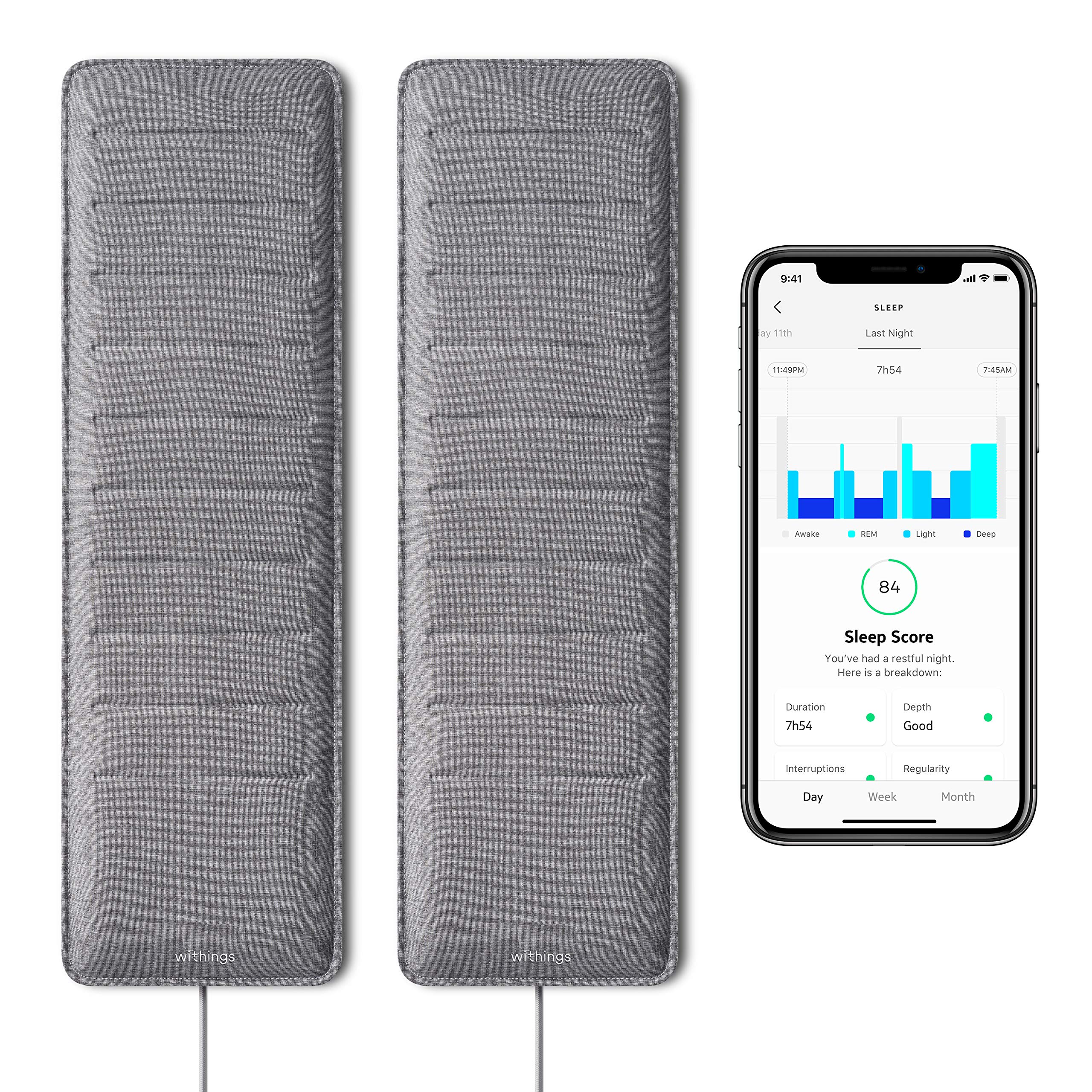 Withings Sleep Tracking Pad - Under Mattress Sleep Cycle Analysis & Monitoring