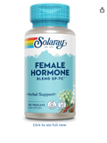 SOLARAY Female Hormone Blend SP-7C | W/Black Cohosh, Dong Quai, Passion Flower, Wild Yam & More | 100 VegCaps, 50 Serv.