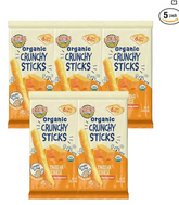 Earth's Best Organic Baby Food, Dissolvable Teething Snack for Babies 6 Months and Older, Cheddar Cheese Crunchy Sticks, .56 oz Pack (Pack of 5)