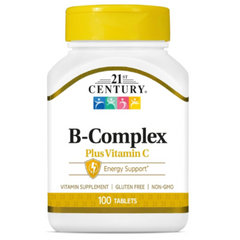 21st Century Healthcare, B Complex Plus Vitamin C, Tablets 100 Count