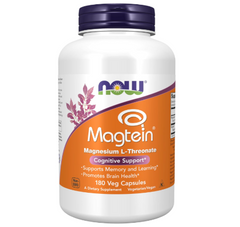 NOW Foods Supplements Magtein, Magnesium L-Threonate, Cognitive Support*, 180 Veg Capsules