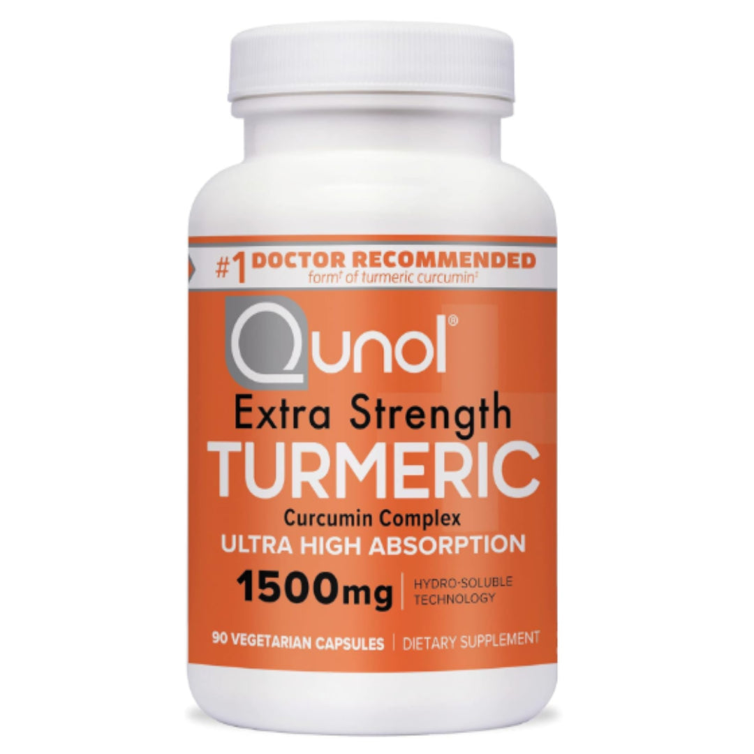 Qunol Curcumin، 1500mg، 90 كبسولة نباتية، مع الفلفل الأسود.