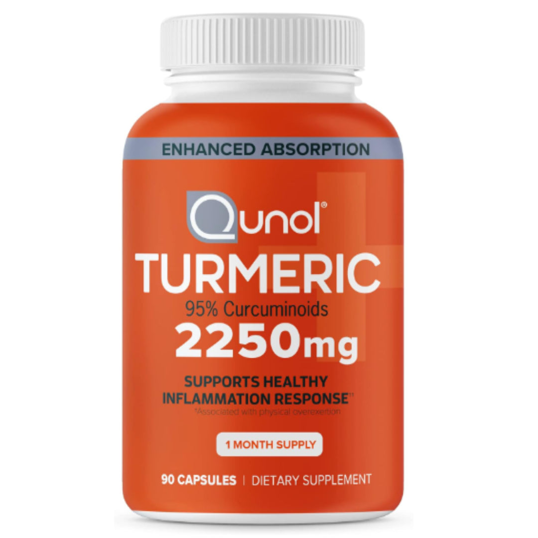 Qunol Turmeric، 2250mg، 90 كبسولة، مع 95% Curcuminoids.