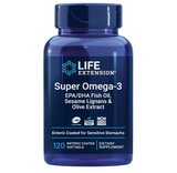 Life Extension Super Omega-3 EPA/DHA Fish Oil, Sesame Lignans & Olive Extract – Heart Health, Brain Health, Inflammation Health Support, Gluten-Free, Enteric-Coated, Non-GMO, 120 Softgels