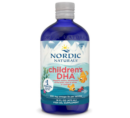 Nordic Naturals Children’s DHA, Strawberry - 16 oz for Kids - 530 mg Omega-3 with EPA & DHA - Brain Development & Function - Non-GMO - 192 Servings