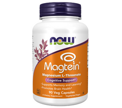 NOW Foods Supplements, Magtein™ with patented form of Magnesium (Mg), Cognitive Support*, 90 Veg Capsules