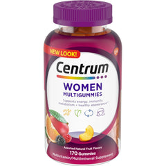Centrum MultiGummies Gummy Multivitamin for Women, Multivitamin/Multimineral Supplement with Vitamin D3, B Vitamins and Antioxidants, Assorted Fruit Flavor - 170 Count