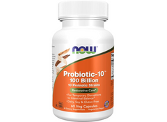 مكملات NOW Foods، Probiotic-10™، 100 Billion، مع 10 سلالات بروبيوتيك، خالية من منتجات الألبان والصويا والغلوتين، تم التحقق من السلالة، 60 كبسولة نباتية 