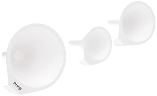 Prestige 3-Piece Plastic Funnel Set - Dishwasher Safe, White