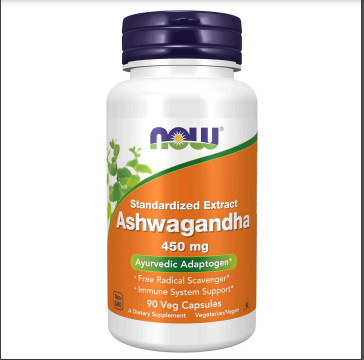 مكملات غذائية من NOW Foods، أشواغاندا (ويثانيا سومنيفيرا) 450 مجم (مستخلص موحد) لدعم المناعة، 90 كبسولة نباتية 
