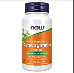 مكملات غذائية من NOW Foods، أشواغاندا (ويثانيا سومنيفيرا) 450 مجم (مستخلص موحد) لدعم المناعة، 90 كبسولة نباتية 