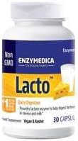 Enzymedica Lacto: Digestive Enzyme Support for Lactose Intolerance (30 Capsules)