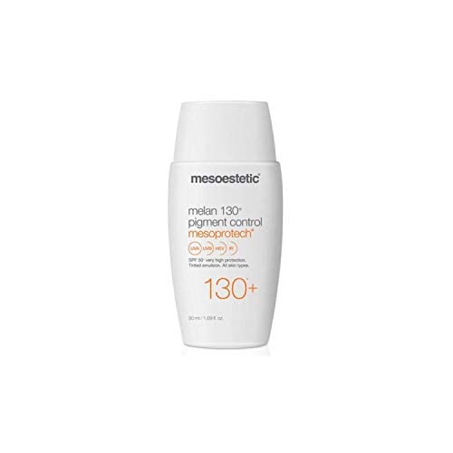 كريم Mesoestetic Mesoprotech Melan SPF 130+ للتحكم في التصبغ - يحمي البشرة من الأشعة فوق البنفسجية UVB وUVA وHEV والأشعة تحت الحمراء - واقي شمسي للوجه