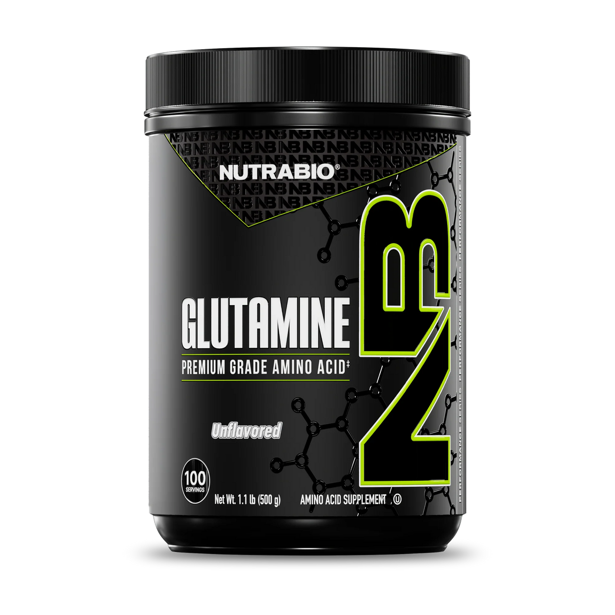 NutraBio L-Glutamine: Pure Amino Acid Powder (500g)