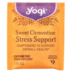 Yogi Tea, Stress Support, Sweet Clementine, Caffeine Free, 16 Tea Bags, 1.12 oz (32 g)