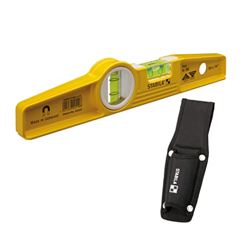 Stabila Type 81 Sm Torpedo Spirit Level, 25 cm - Professional Grade with Belt Pouch