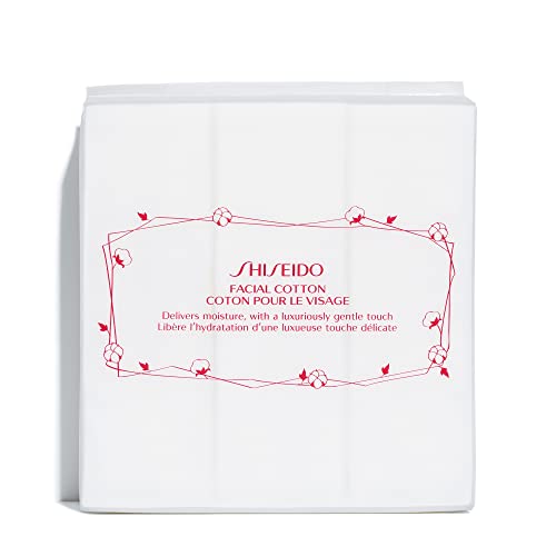 Shiseido Facial Cotton Pads (165 Squares) - Ultra-Soft, 100% Natural for Makeup Removal & Toner