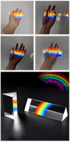 Crystal Optical Prism Rainbow Light - Clear 130mm Glass Triangle with Tripod Stand for Photography & Home Decor