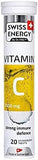 Vitamin C 1000mg Effervescent Tablets - Lemon Flavor for Immune Support (20 Count)