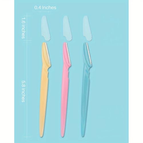 Eyebrow Razor for Women - 6 PCS Dermaplaning Tool Kit for Peach Fuzz Removal, Stainless Steel Blades with Protective Covers