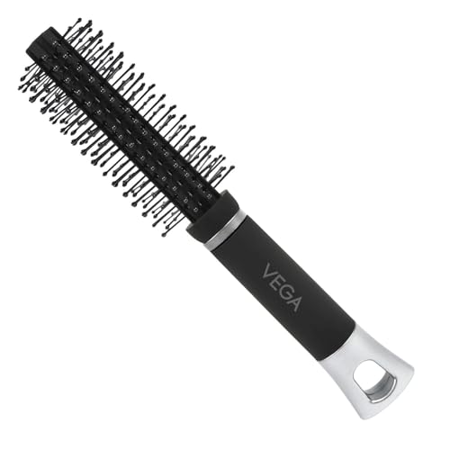 Vega Mini Round Styling Brush - Black & Silver Handle
