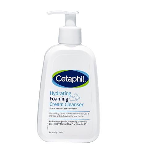Cetaphil Hydrating Foaming Face Wash | Cream to Foam, Niacinamide & Aloe for Sensitive Skin, 236ml