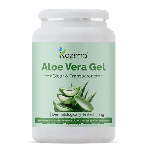 KAZIMA 100% Pure Natural Raw Aloe Vera Gel (1 KG) - Face, Skin & Hair Moisturizer