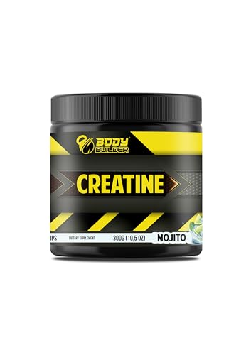Body Builder Creatine Monohydrate Powder - 5000mg Strength & Performance (Mojito, 300g)