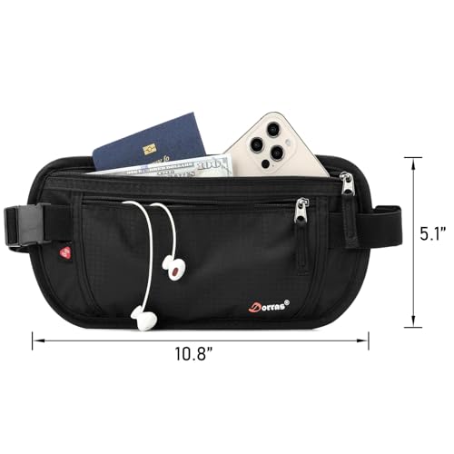Money Belt with RFID Blocking Security Slim Travel Wallet
