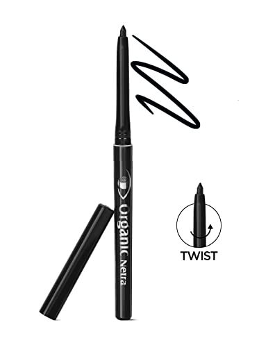 Pure Black Organic Kajal Pencil Eyeliner - Waterproof, 12Hr Smudgeproof & Natural Matte Finish
