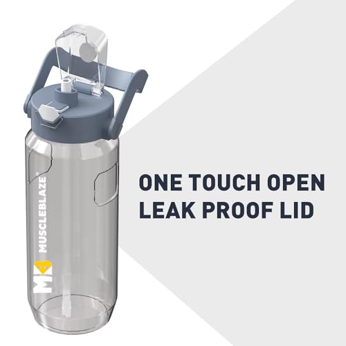 MuscleBlaze Gallon Water Bottle for Adults - Grey (2L)