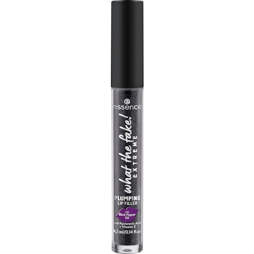 Essence What The Fake Extreme Plumping Lip Filler - Pepper Me Up | Instant Tingling Berry Gloss with Hyaluronic Acid & Black Pepper Oil | 4.2 ml