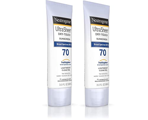Neutrogena Ultra Sheer Dry-Touch Water Resistant Sunscreen Lotion SPF 70 - Non-Greasy, Broad Spectrum, Pack of 2 (3 fl. oz each)
